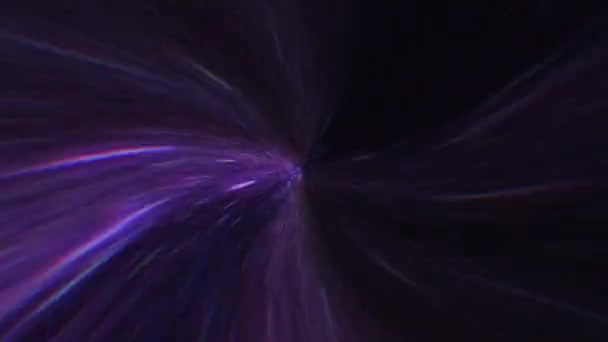 Abstract Energie Paarse Tunnel Ruimte Warp Tunnel Wormgat Bewegende Hyperruimte — Stockvideo