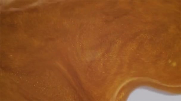 Fond Mouvement Fluide Scintillant Peinture Liquide Jaune Étincelante Brillant Fluide — Video