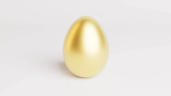 Uovo Pasqua Dorato Sfondo Bianco Illustrazione — Foto Stock