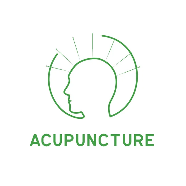 Logo Der Akupunkturtherapie Isoliert Auf Weißem Hintergrund Vektorillustration — Stockvektor