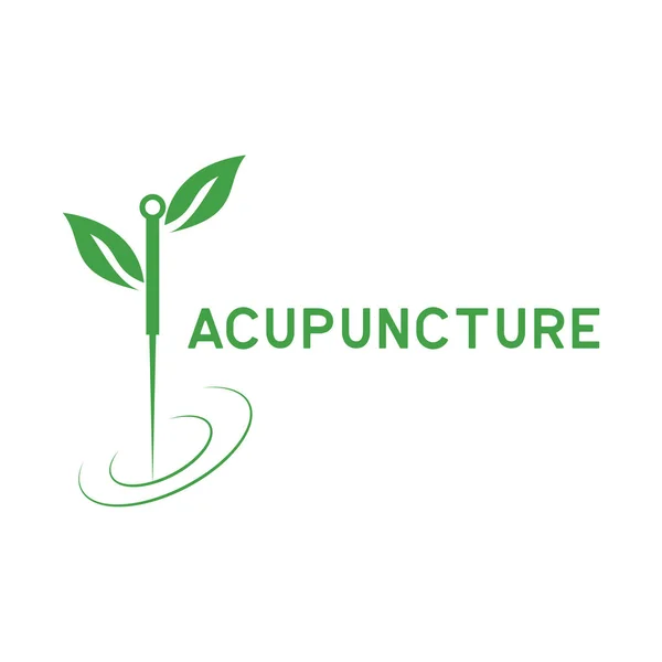 Acupuncture therapy logo isolated on white background, vector illustration