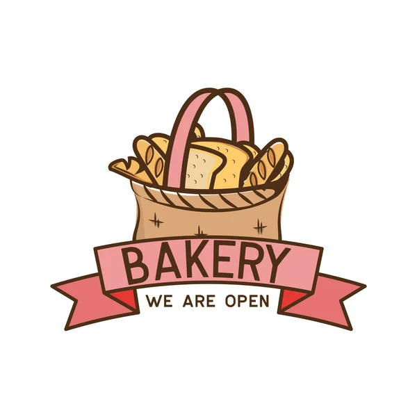 ベクトル イラスト白背景に分離されたパン屋さんのロゴ — ストックベクタ