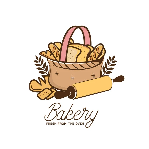 ベクトル イラスト白背景に分離されたパン屋さんのロゴ — ストックベクタ