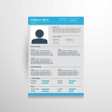 Müfredat vitae broşür ve broşür tasarımı, vektör illüstrasyonu