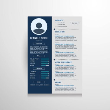 Müfredat vitae broşür ve broşür tasarımı, vektör illüstrasyonu