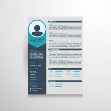 Müfredat vitae broşür ve broşür tasarımı, vektör illüstrasyonu