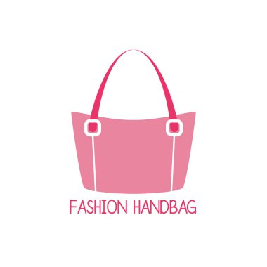 Beyaz arka planda el çantası logosu. vektör illüstrasyonu