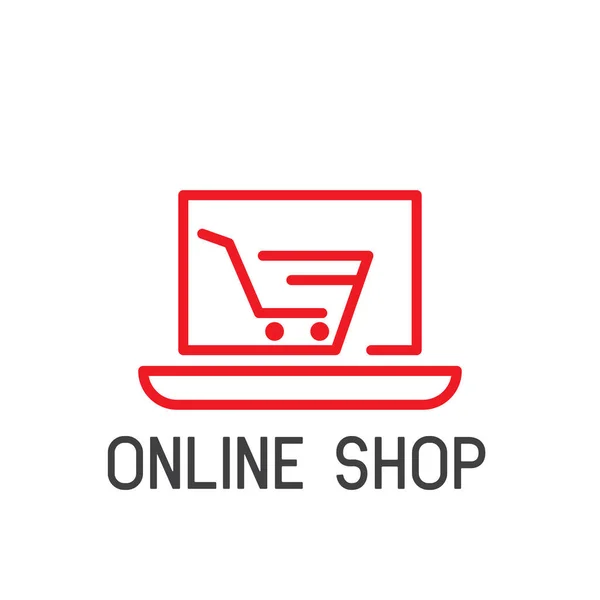 Online Shopping Logo Auf Weißem Hintergrund Vektorillustration — Stockvektor