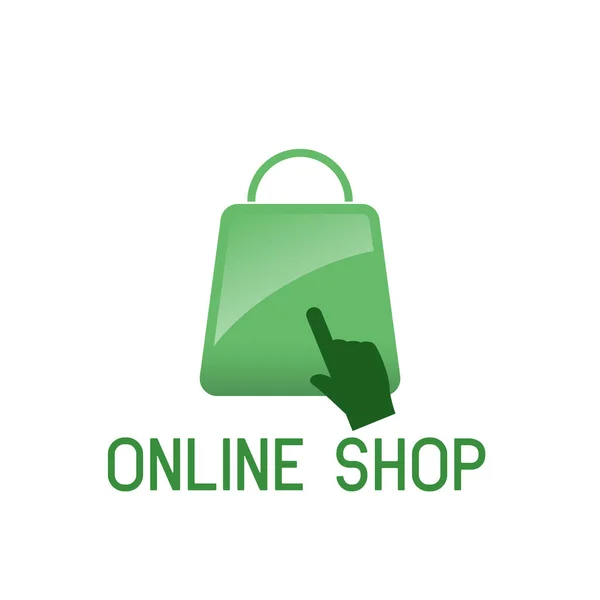Online Shopping Logo White Background Vector Illustration — Stock Vector