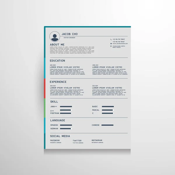 Curriculum Vitae Flyer Leaflet Design Vector Illustration — Vector de stock