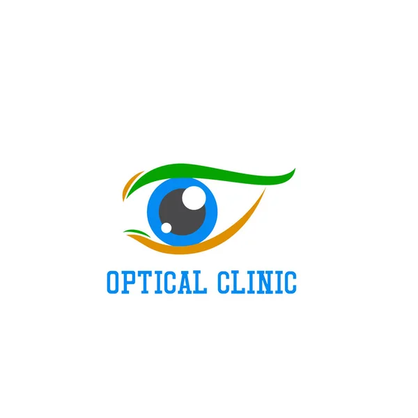 Göz Kliniği Oftalmik Kliniği Oftalmoloji Optometrist Logosu Beyaz Arka Plan — Stok Vektör