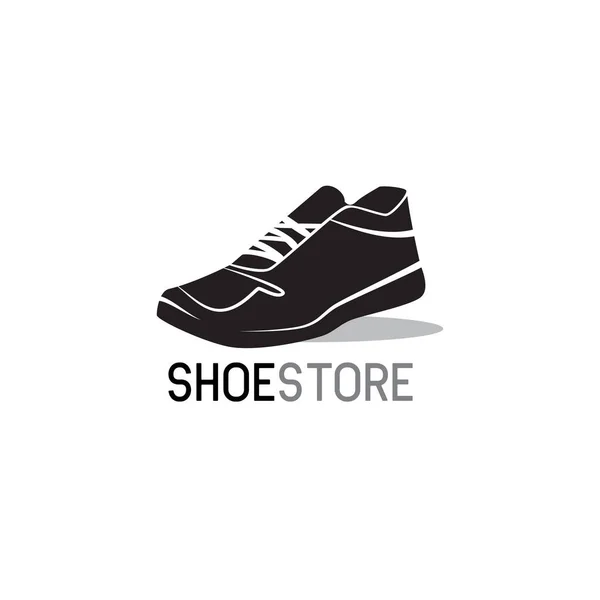 Obuv Obchod Boty Shop Logo Bílém Pozadí Vektorová Ilustrace — Stockový vektor