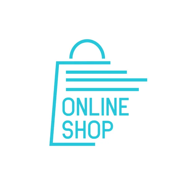 Online Shopping Logotyp Vit Bakgrund Vektor Illustration Royaltyfria Stockvektorer