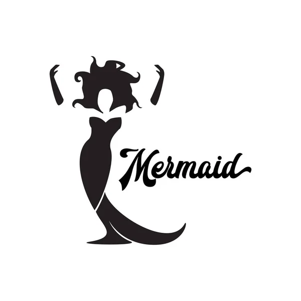 Mermaid Logo Isolated White Background Vector Illustration — Stock Vector