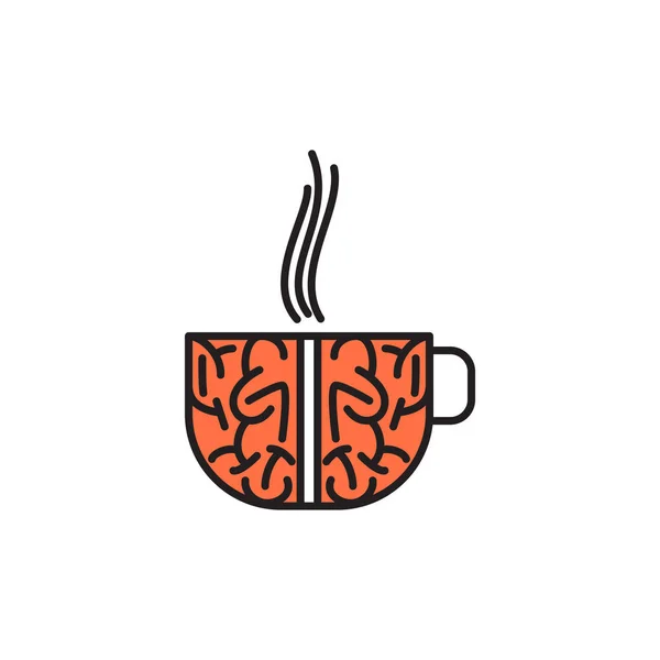 Logotipo Cérebro Isolado Fundo Branco Ilustração Vetorial — Vetor de Stock