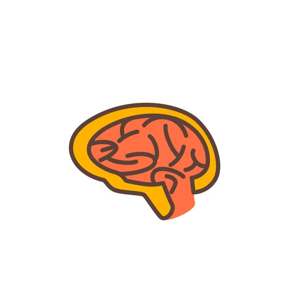 Logotipo Cérebro Isolado Fundo Branco Ilustração Vetorial — Vetor de Stock