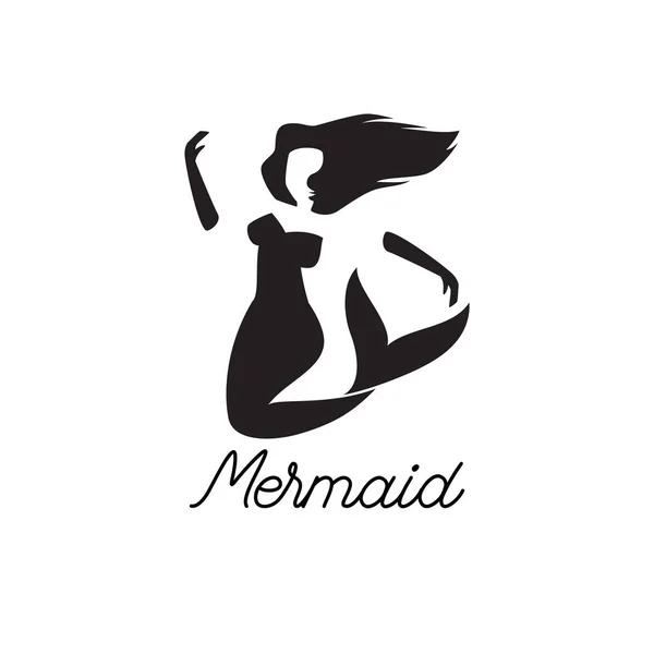 Logo Mořské Panny Izolované Bílém Pozadí Vektorová Ilustrace Royalty Free Stock Ilustrace