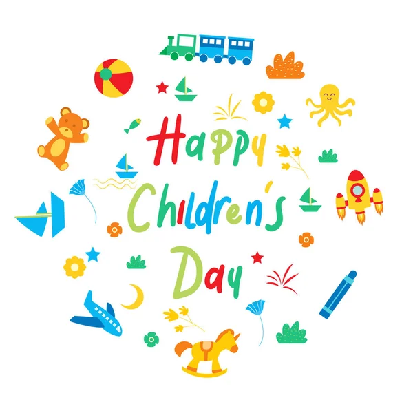 Glad Barndag För Internationella Barnkalas Vektor Illustration Vektorgrafik
