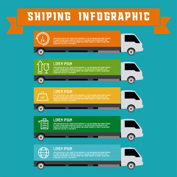 Shipping Info Graphic Business Vector Illustration Stock Vector