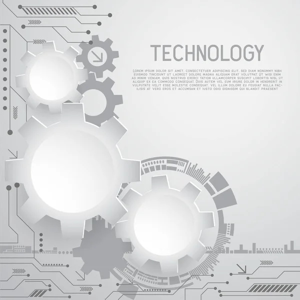 技術のビジネスや教育背景の高いコンピューター技術 ベクトル図 — ストックベクタ