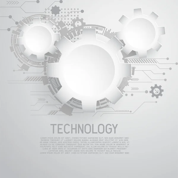 技術のビジネスや教育背景の高いコンピューター技術 ベクトル図 — ストックベクタ