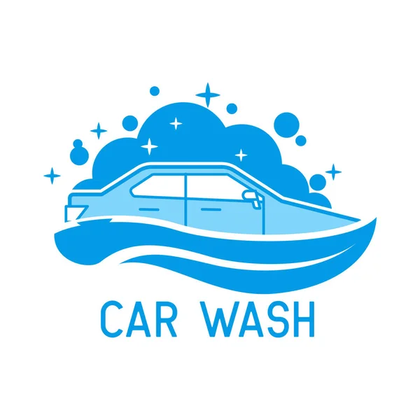 Car wash service logo isolated on white background, vector illustration
