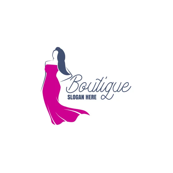 Logotipo Boutique Moda Aislado Sobre Fondo Blanco Ilustración Vectorial — Vector de stock