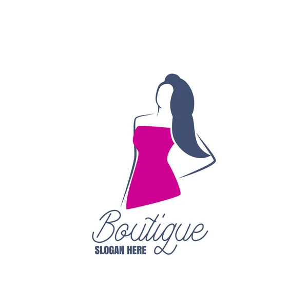 Logo Boutique Mode Isolé Sur Fond Blanc Illustration Vectorielle — Image vectorielle