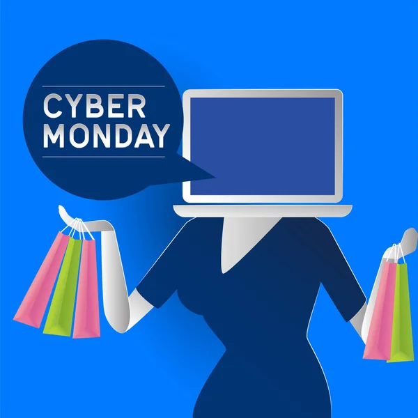 Verkaufsposter Zum Cyber Monday Vektorillustration — Stockvektor
