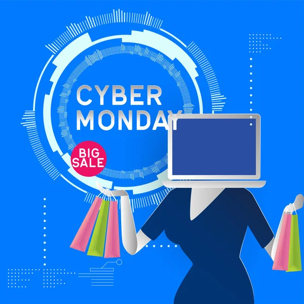 Verkaufsposter Zum Cyber Monday Vektorillustration — Stockvektor