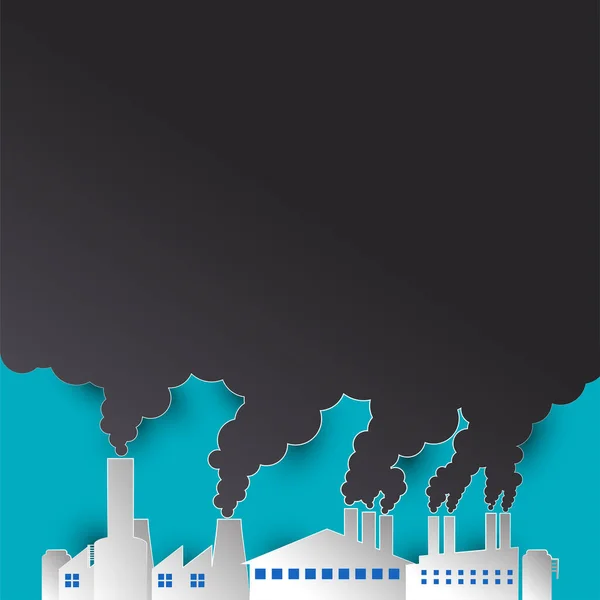 Verontreiniging Van Lucht Uit Fabriekspijp Cesspit Milieu Voor Vervuiling Concept — Stockvector