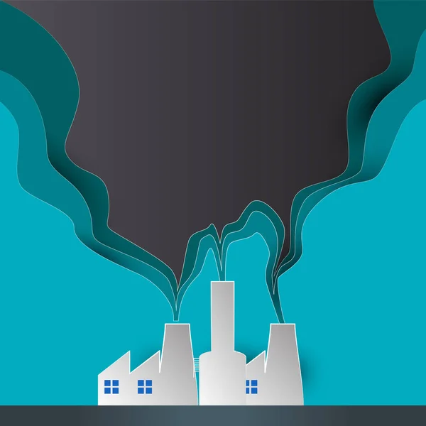 Polluting Air Factory Pipe Cesspit Environmental Pollution Concept Vector Illustration — Stock Vector