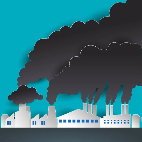 Verschmutzende Luft Aus Fabrikrohr Und Grube Umwelt Für Umweltverschmutzungskonzept Vektorillustration — Stockvektor