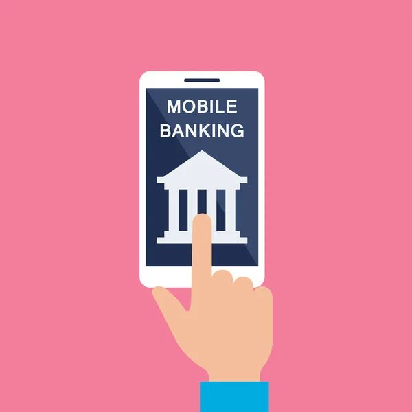 Peněžní Transakce Aplikaci Mobilního Bankovnictví Handholding Mobile Pro Line Obchodní — Stockový vektor