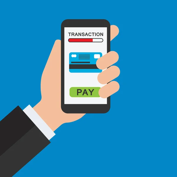 Peněžní Transakce Aplikaci Mobilního Bankovnictví Handholding Mobile Pro Line Obchodní — Stockový vektor