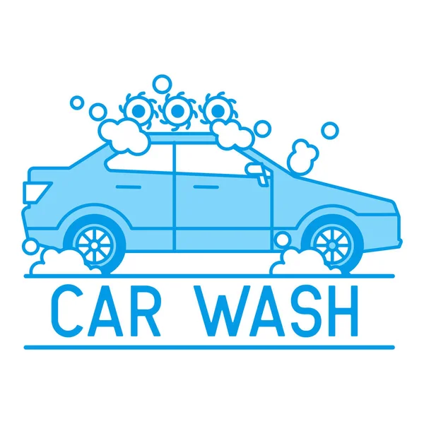 白の背景に隔離された洗車サービスのロゴ ベクトルイラスト ロイヤリティフリーのストックイラスト