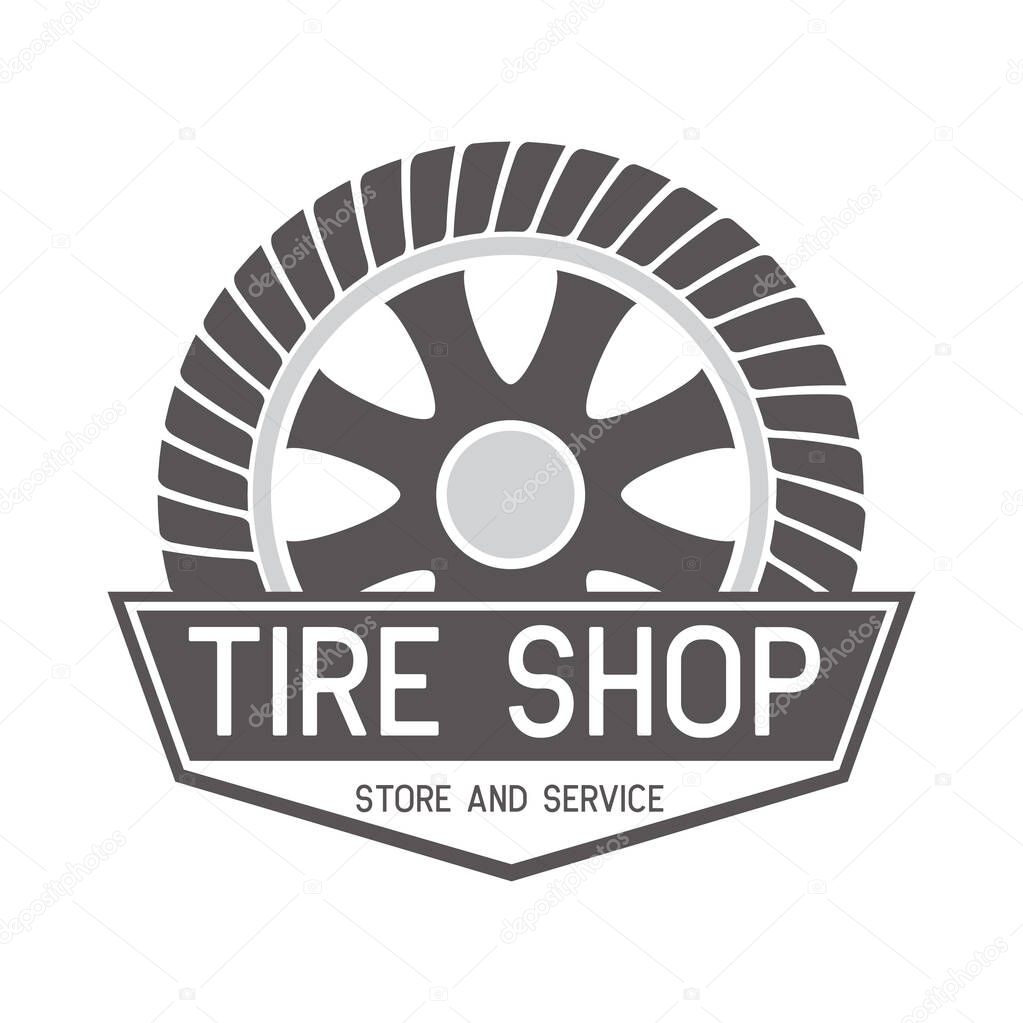 Tire logo, emblems and insignia. vector illustration