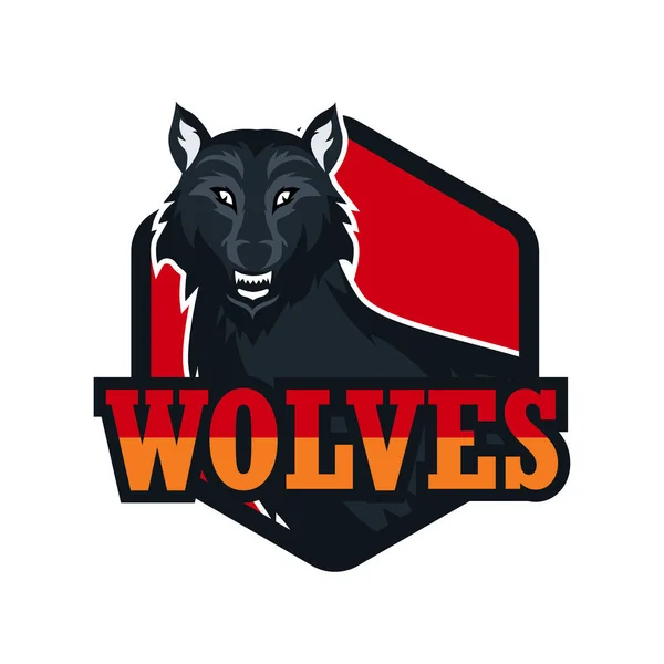 Wolf Logo Isoliert Auf Weißem Hintergrund Vektorillustration — Stockvektor
