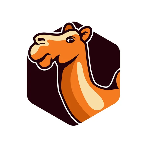 Logotipo Camelo Isolado Fundo Branco Ilustração Vetorial — Vetor de Stock