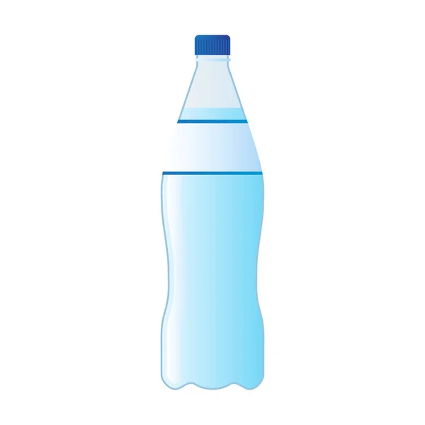 Botella Agua Mineral Aislada Sobre Fondo Blanco Ilustración Vectorial — Vector de stock