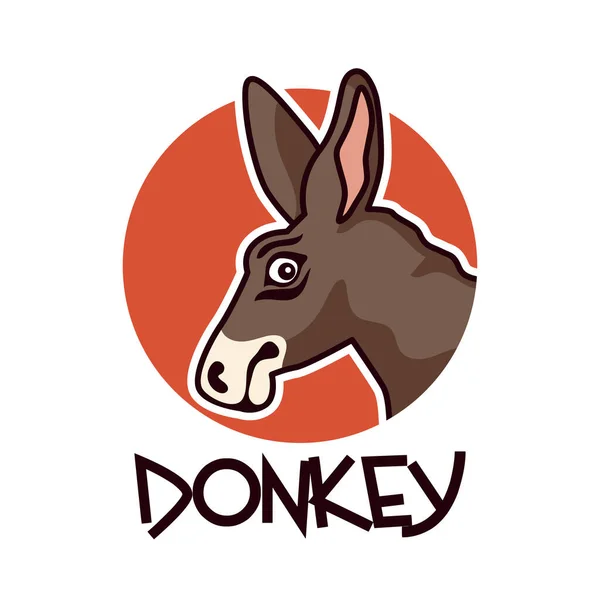 Donkey Logo Isolated White Background Vector Illustration — Stock Vector