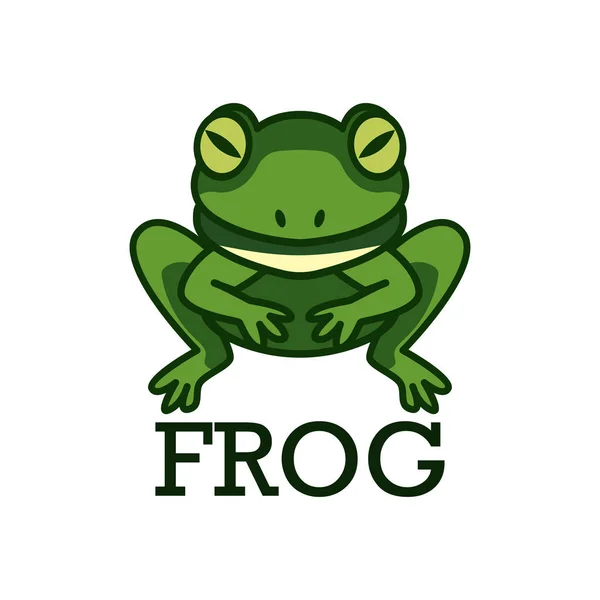 Green frog logo isolated on white background. vector illustration