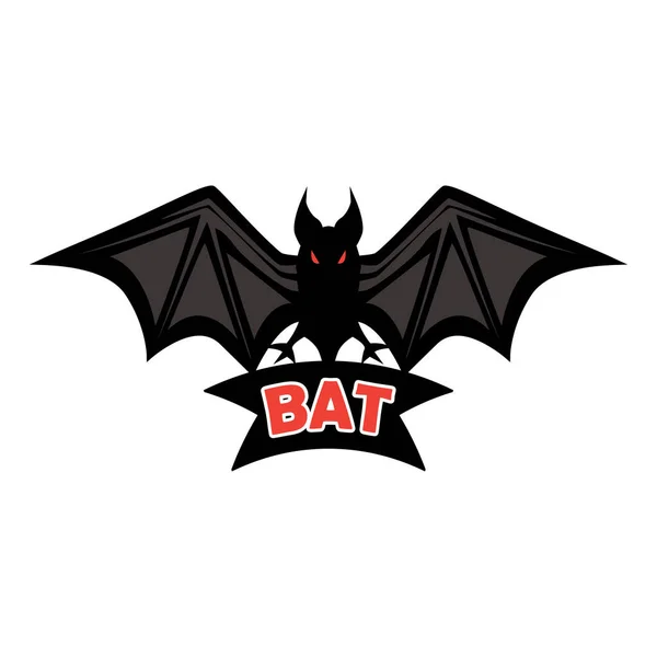 Bat Logo Izolované Bílém Pozadí Vektorová Ilustrace — Stockový vektor