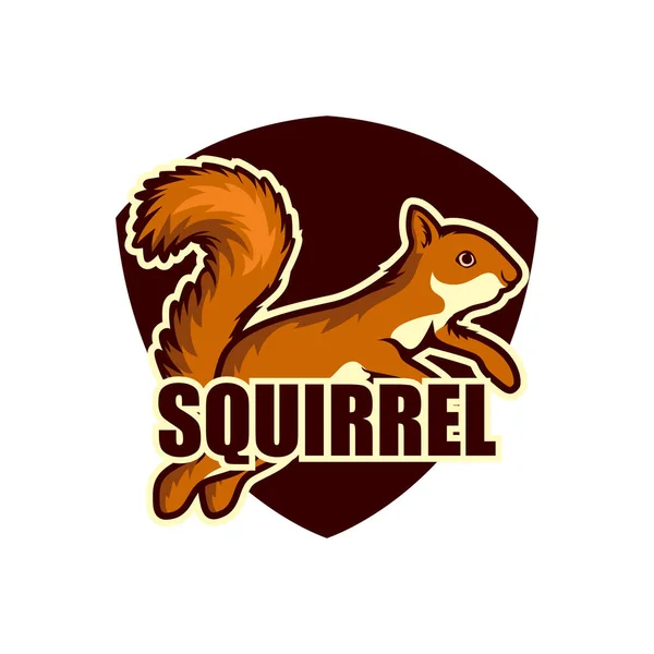 Squirrel Logo Isolated White Background Vector Illustration — Stock Vector