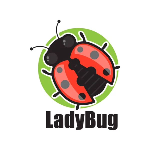 Senhora Bug Logotipo Isolado Fundo Branco Vetor Ilustração — Vetor de Stock