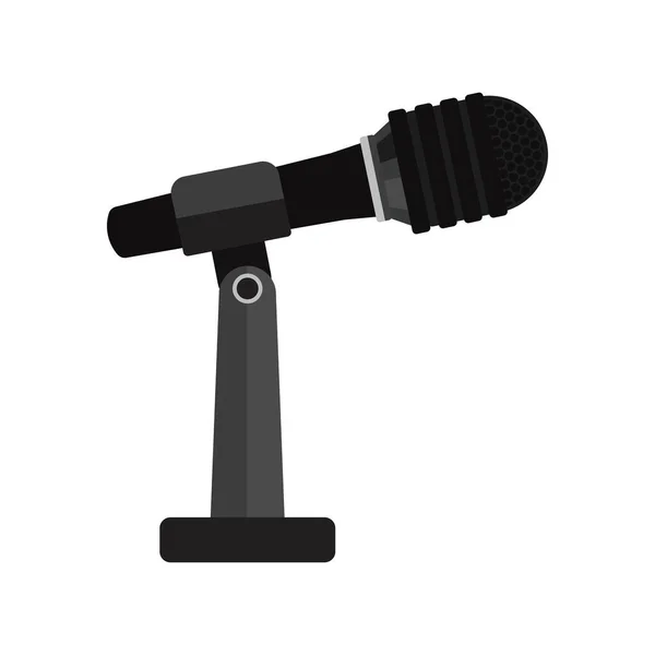 Mikrofon Isoliert Auf Weißem Hintergrund Vektorillustration — Stockvektor