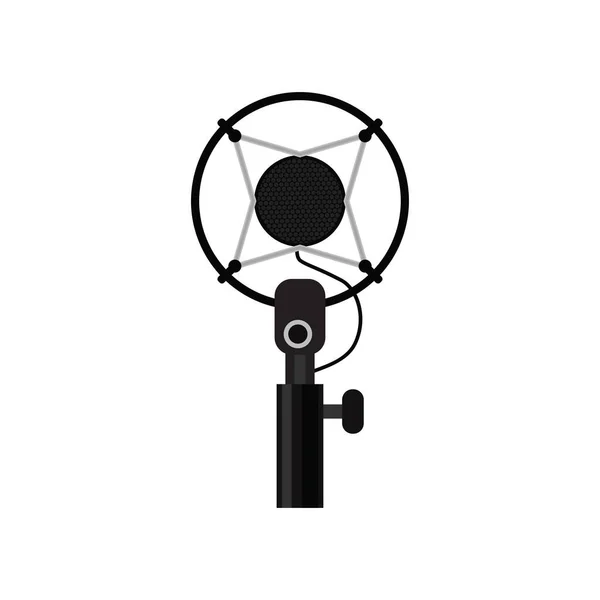Microphone Isolé Sur Fond Blanc Illustration Vectorielle — Image vectorielle