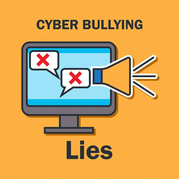 Cyber Bullying Internet Cyber Bullying Concept Vector Illustration — Stock Vector