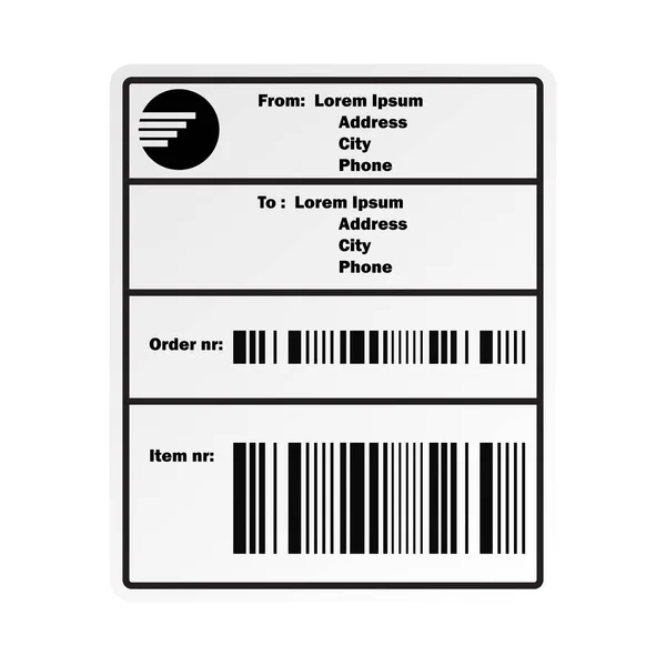 Versand Barcode Etikett Aufkleber Für Reederei Vektorillustration — Stockvektor