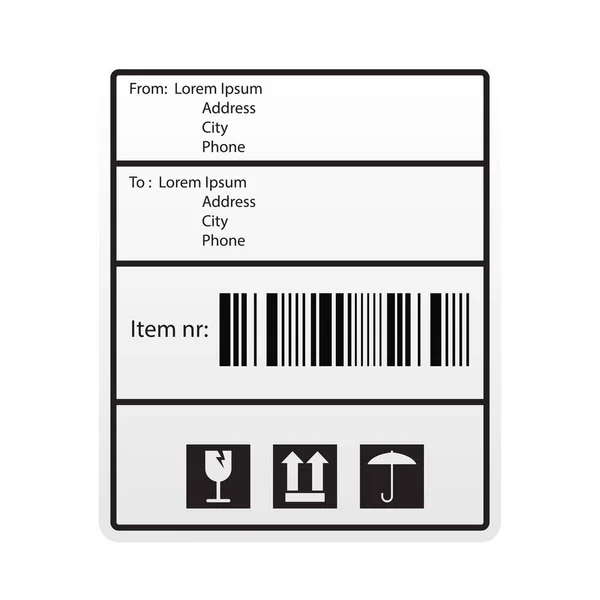 Versand Barcode Etikett Aufkleber Für Reederei Vektorillustration — Stockvektor